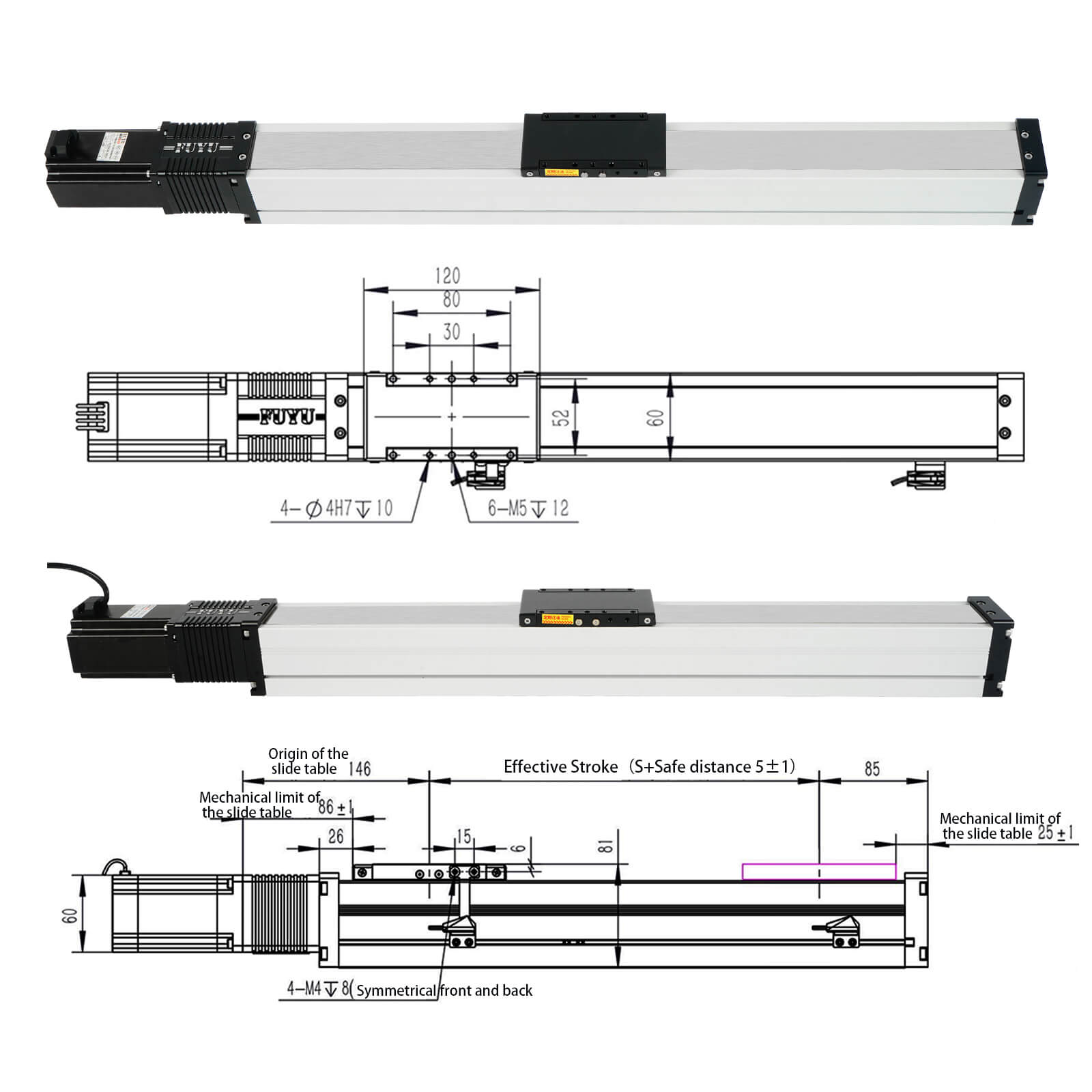 Factory Ball Screw Enclosed Linear Motion Guide Good Repeatability and ...