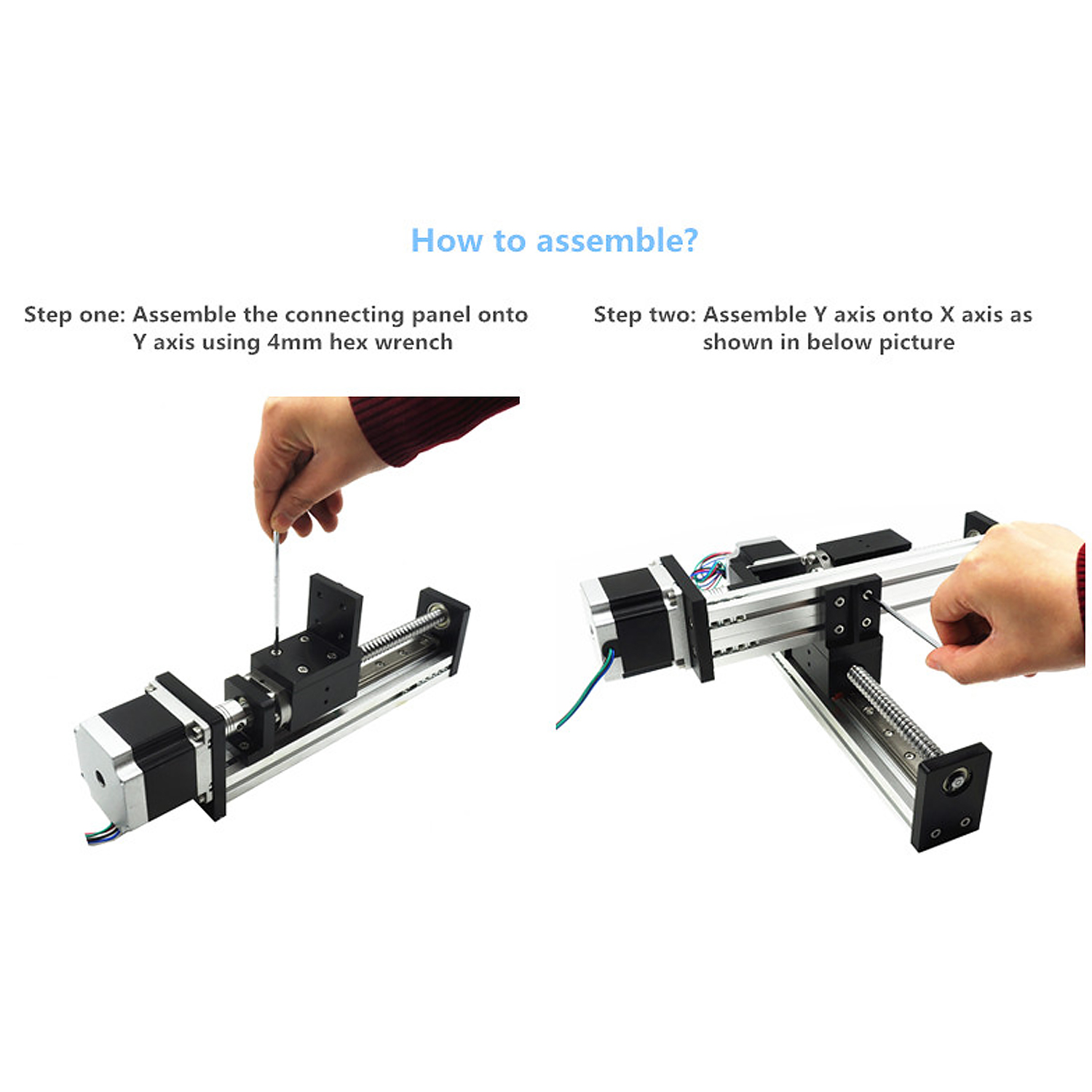 Linear 2 Axis Guide Rail Motor Drive Ball Screw XY Stage Fuyu