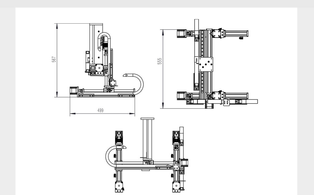 Multi-axis Positioning Stage XYZ Motorized Table Linear Motion Gantry ...
