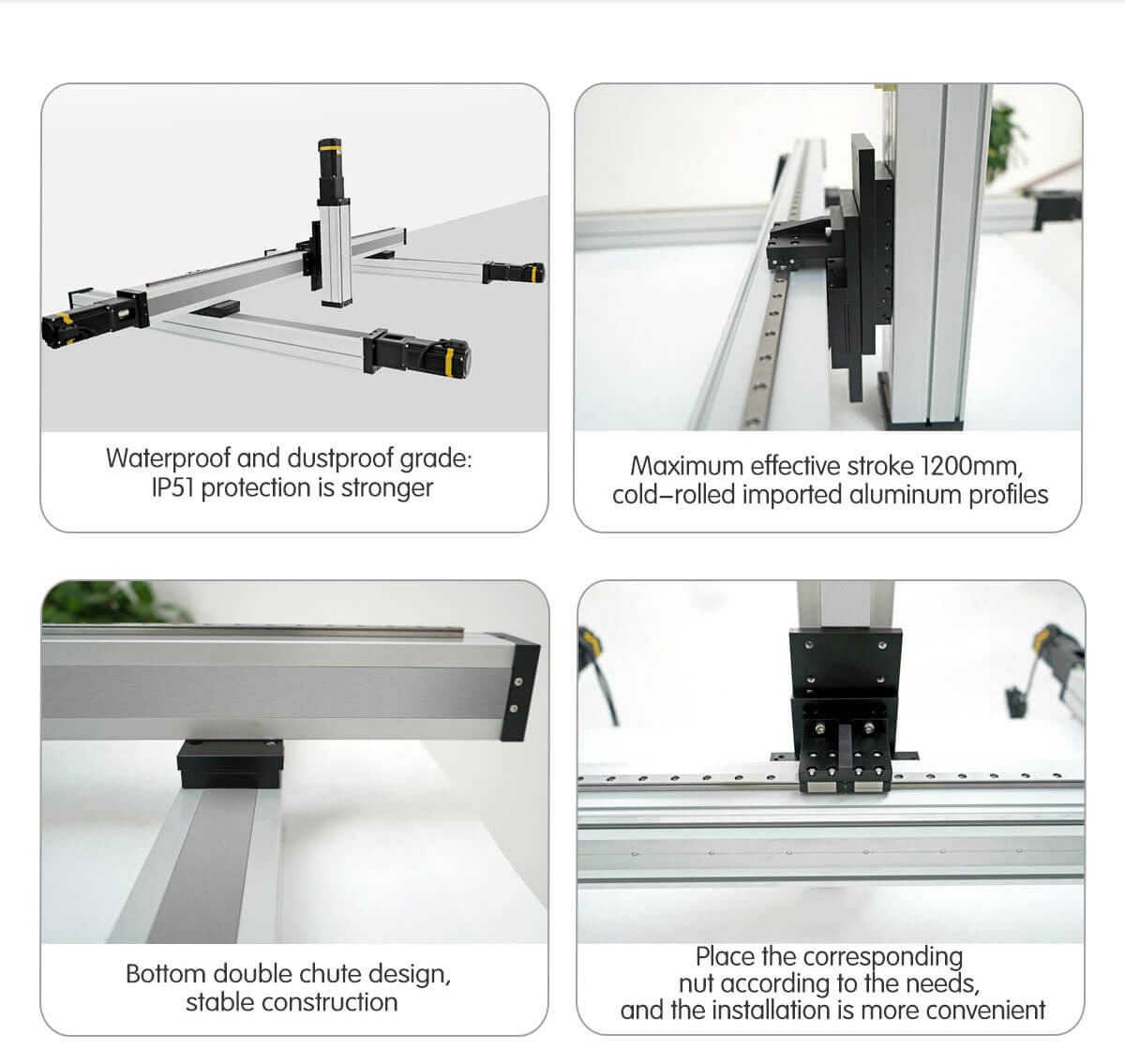 Heavy Load Slide Actuator Linear Motion Guide Ball Screw Rail Side Mounted Motor Product