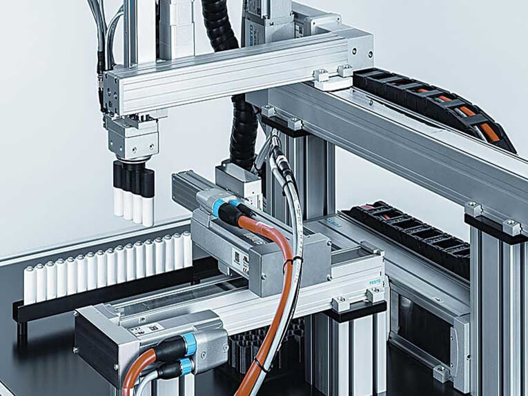 Linear motion for robotic handling in automated...