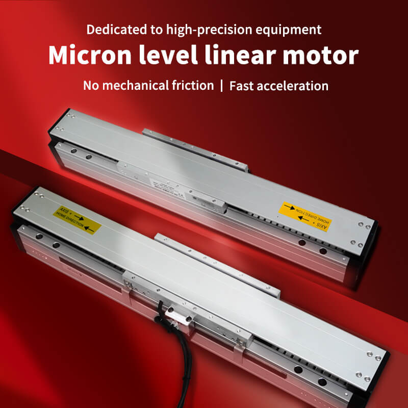 Aceleración rápida Precisión de posición de micras de alto empuje Etapa de motor lineal modular de doble riel incorporado para mesa cruzada o sistema de pórtico